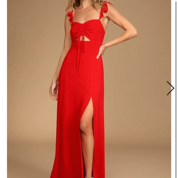 Lulus Dresses & Skirts - NWOT lulus THE WAY TO LOVE RED RUFFLED MAXI DRESS